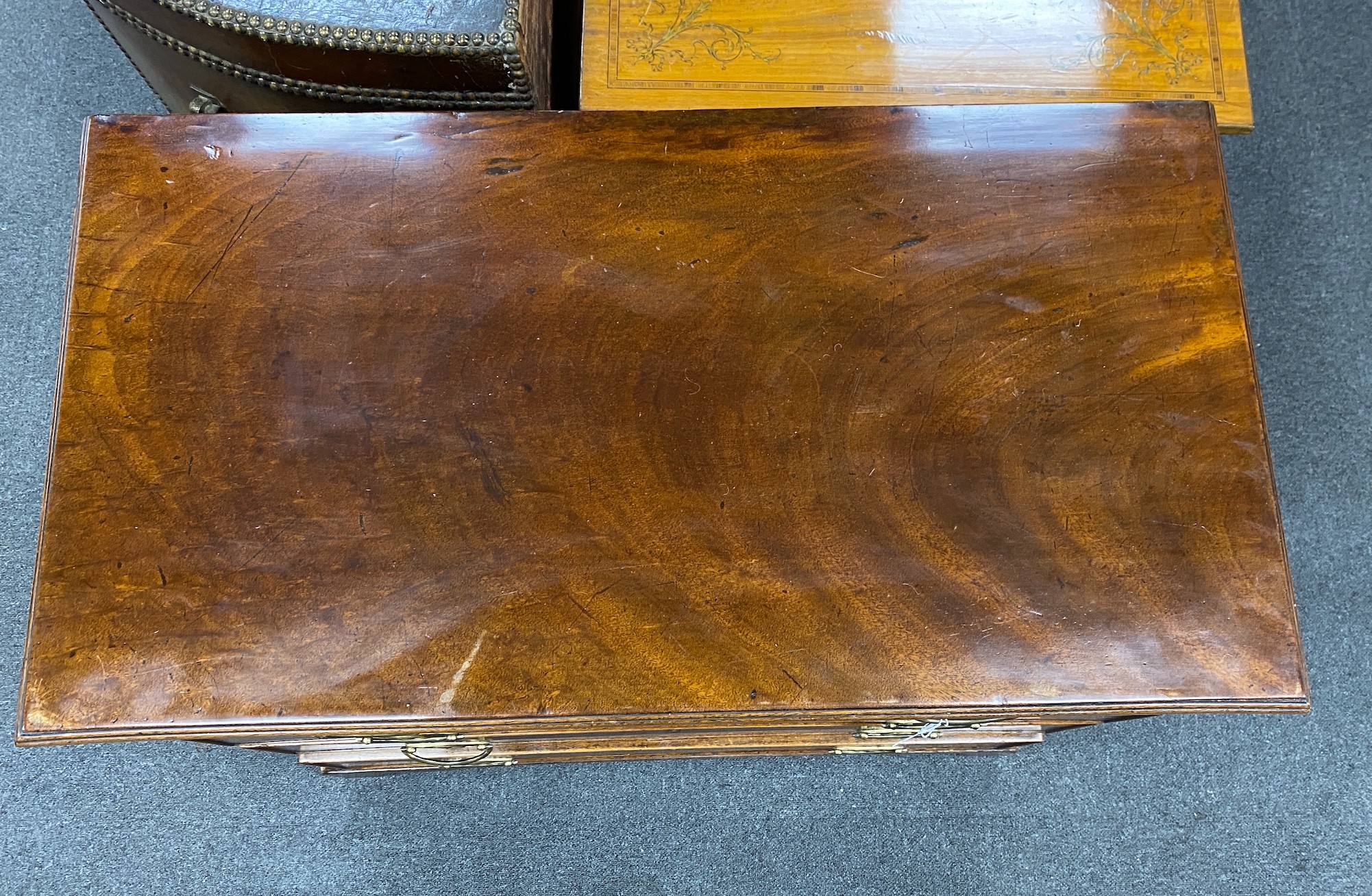 A small George III mahogany four drawer chest width 90cm, depth 48cm, height 86cm.